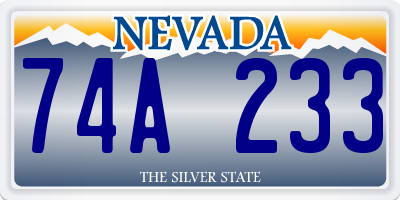 NV license plate 74A233