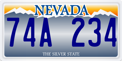 NV license plate 74A234