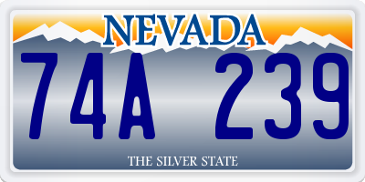 NV license plate 74A239