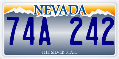 NV license plate 74A242