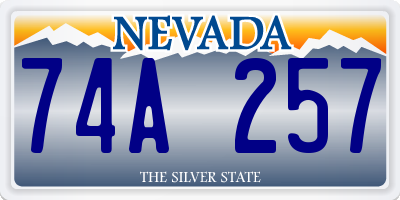 NV license plate 74A257