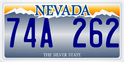 NV license plate 74A262