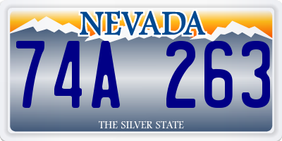 NV license plate 74A263