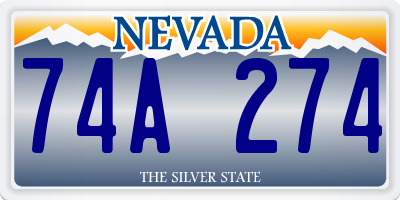 NV license plate 74A274