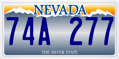 NV license plate 74A277