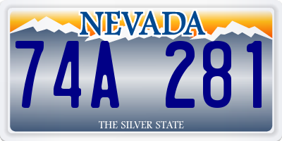NV license plate 74A281