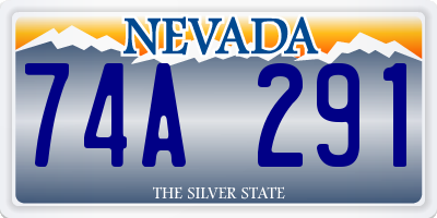 NV license plate 74A291