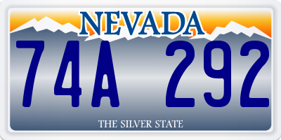 NV license plate 74A292