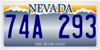 NV license plate 74A293