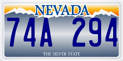 NV license plate 74A294