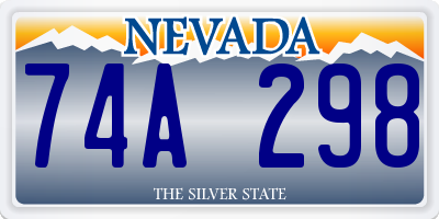 NV license plate 74A298