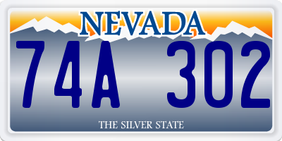 NV license plate 74A302