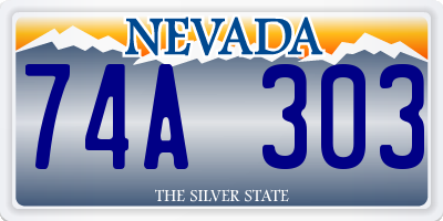 NV license plate 74A303
