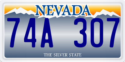 NV license plate 74A307