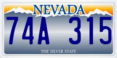 NV license plate 74A315
