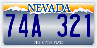 NV license plate 74A321