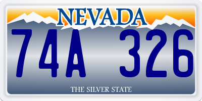 NV license plate 74A326