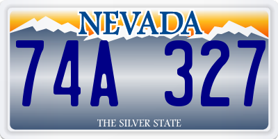 NV license plate 74A327
