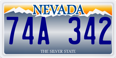 NV license plate 74A342