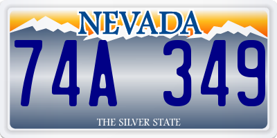 NV license plate 74A349