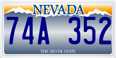NV license plate 74A352