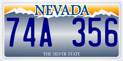 NV license plate 74A356