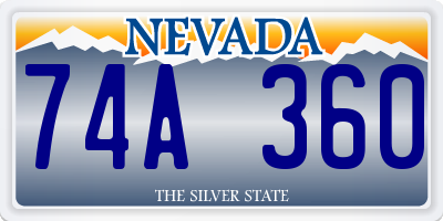 NV license plate 74A360