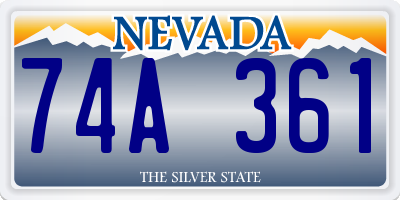 NV license plate 74A361