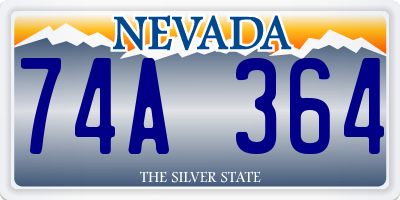 NV license plate 74A364