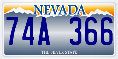 NV license plate 74A366