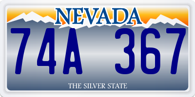 NV license plate 74A367