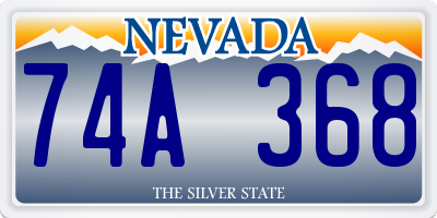 NV license plate 74A368