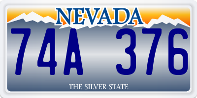 NV license plate 74A376
