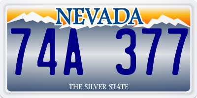 NV license plate 74A377