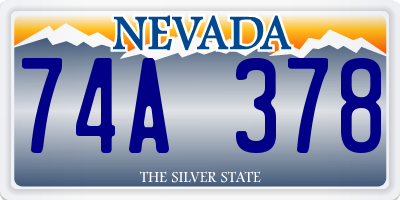 NV license plate 74A378