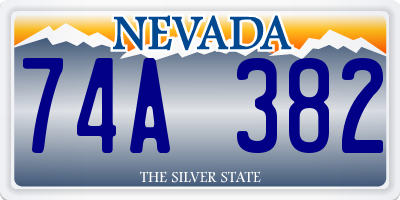 NV license plate 74A382