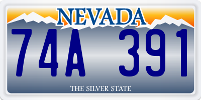 NV license plate 74A391