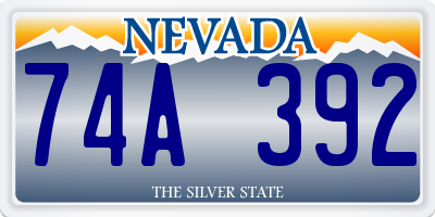 NV license plate 74A392