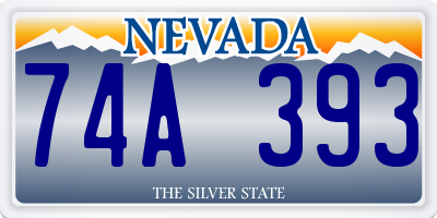 NV license plate 74A393