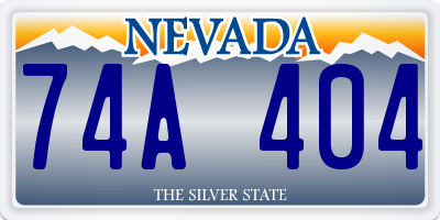 NV license plate 74A404