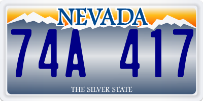 NV license plate 74A417