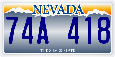 NV license plate 74A418