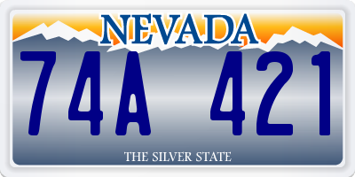 NV license plate 74A421