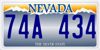 NV license plate 74A434