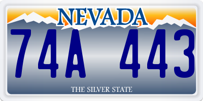 NV license plate 74A443