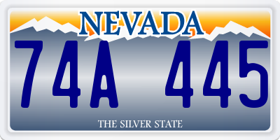 NV license plate 74A445