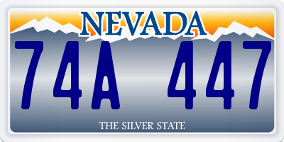 NV license plate 74A447