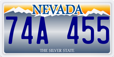 NV license plate 74A455