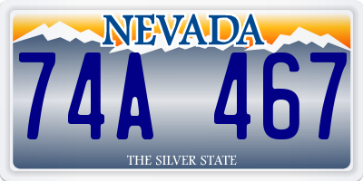 NV license plate 74A467