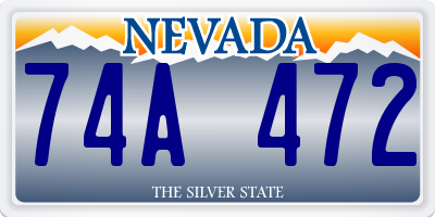 NV license plate 74A472